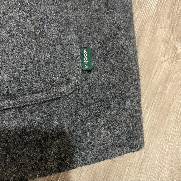 Roots Gray Wool Jacket with Black Leather Collar - Picture 7 of 8